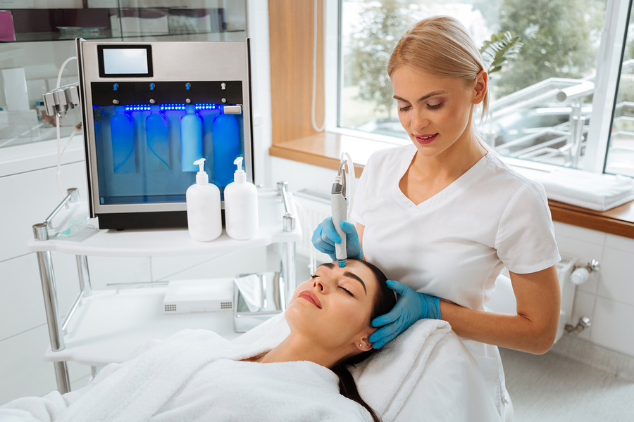 Woman getting a skin treatment