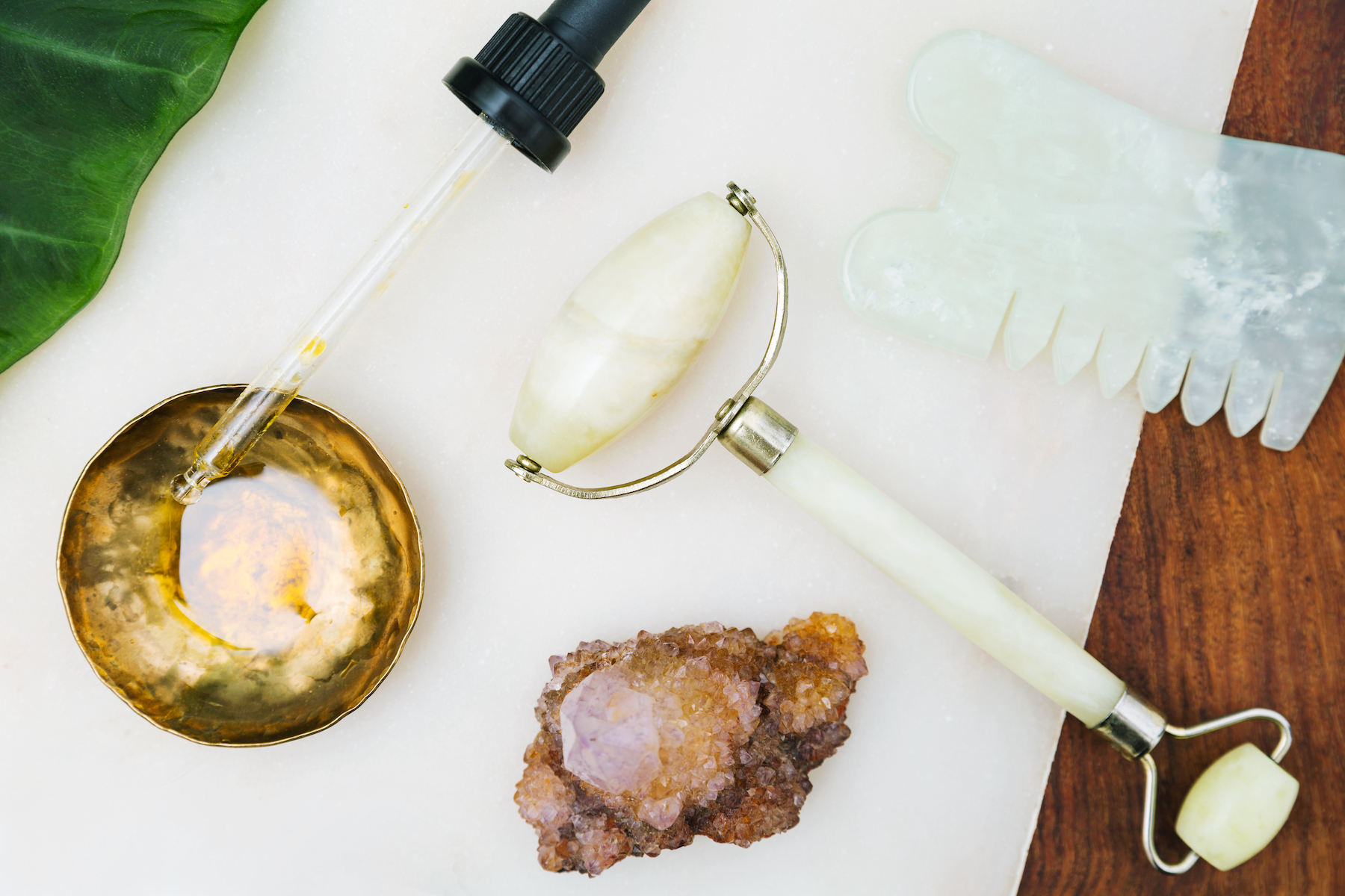 Shot of a table with beauty products on it